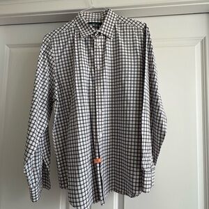 Perry Ellis Plaid Cotton Stretch Button Down Shirt
